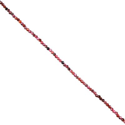 10cts Garnet Faceted Rounds, Approx 2mm, 38cm strand
