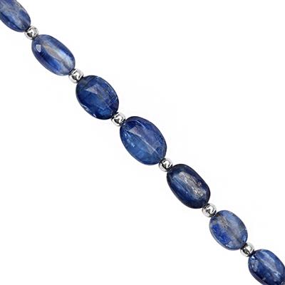 30cts Nilamani Faceted Oval Approx 6x4 to 11x8mm, 18cm Strand With Spacers