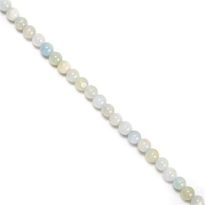 35 cts Multi-colour Aquamarine Plain Rounds Approx 4mm,38cm Strand