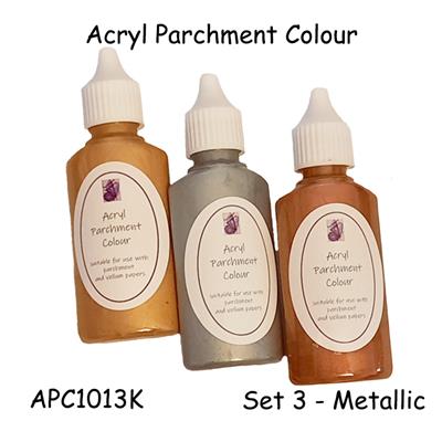 ParchCraft Australia (UK) - Acryl Parchment Colour - Set 3 Metallic - New