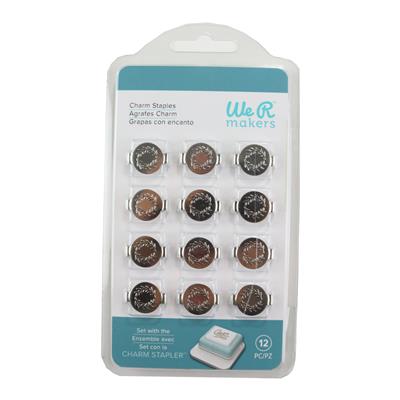 We R Makers Charm Staples Round Leaf Silver 12pc