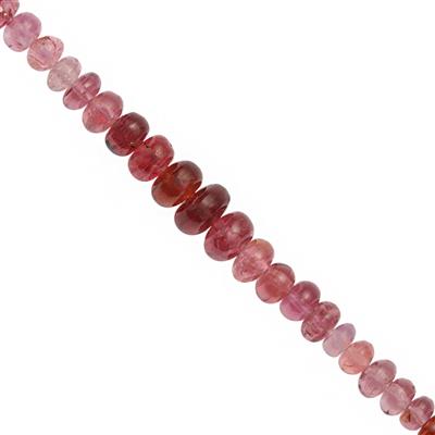 10cts Red Spinel Shaded Smooth Rondelles Approx 2 to 4mm, 10cm Strand