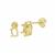 Gold Plated 925 Sterling Silver Oval Earring Mount (To fit 7x5mm gemstone) Inc. 0.03cts White Zircon Brilliant Cut Round 1.25 -1 Pair