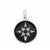 925 Sterling Silver Black Enamel Pendant with 0.30cts Amethyst Round