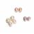 8-9mm Mixed Colour Half Drilled Freshwater Cultured Pearl Bundle (8pcs - 4 White, 2 Peach, 2 Purple)