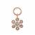 Rose Gold Plated 925 Sterling Silver Flower Charm With 0.38cts Aquamarine Approx 2 to 3mm (1pcs)