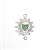 925 Sterling Silver Sun Connector With Green Cubic Zirconia Heart Approx 15x20mm