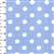 White Polka Dots on Pale Blue Cotton Poplin Fabric 0.5m