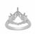 Rudi Wobito Alpine Cut 925 Sterling Silver Ring Mount With White Zircon Baguette Side Detail (To Fit 12mm Alpine Cut Stone)