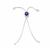 Silver Plated Base Metal Slider Bead with Silicone & Blue Stone 