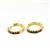 Gold Plated 925 Sterling Hoop Earrings Approx 14mm Dia With Multi Colour Cubic Zirconia