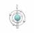 925 Sterling Silver Halo Pendant With 3.63cts White Topaz & Arizona Turquoise