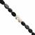 200cts Black Tourmaline Smooth Oval with Pearl Nuggets, Approx 6x4 - 12x9mm, Endless Necklace Approx 26"