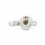 925 Sterling Silver Scarecrow Button Clasp (16x8mm) with Citrine, 3mm