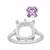Toby's Luminous Cut, Sterling Silver Ring Mount with 4.16cts Pink Amethyst & 0.10cts White Topaz Accents