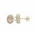 Gold Plated 925 Sterling Silver Oval Earrings Mount (To fit 5x3mm gemstones) Inc. 0.02cts White Zircon Brilliant Cut Round 1.50mm -1Pair