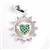 925 Sterling Silver Sun Pendant With Green Cubic Zirconia Heart Approx 15x23mm