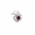 January Birthstone Collection: 925 Sterling Silver Heart Charm with Garnet Approx 6mm 