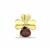 Gold Plated 925 Sterling Silver Clover Pendant with Red Garnet, Approx 14mm