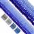 Blue Shimmer -Ombre Blue Glass Faceted Rondelles, 4mm & 6mm, 0.5 & 1mm Blue & Silver Nylon