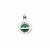 925 Sterling Silver Planet Globe Pendant Cage with Malachite Approx 8mm & White Zircon, 1pc