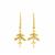Gold Plated 925 Sterling Silver Flower Drop Earrings, Approx 32x12mm 1pair