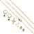Gold Plated CZ Stud connectors x2, Pave Star Charm with CZ Connector x1, Huggie Hoop Earrings 1 Pair with Star Charms With Jump Rings and Chains