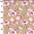 Linen-Viscose Digital Prints Sand Floral Fabric 0.5m