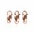 925 Rose Gold Plated Sterling Silver Lobster Claw Clasps Approx 16mm (3pcs)