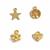 Gold Coloured Base Metal Charms, Approx 6-7mm, 4pcs