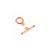 JM Essential 925 Rose Gold Plated Sterling Silver Toggle Clasp T-Bar - Approx 23mm, Ring 11mm (1pc)
