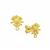 Gold Plated Flush 925 Sterling Silver Flower Shaped Earring With End Loop Approx 9x11mm, (1 Pair)