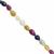 40cts Multi-Colour Sapphire Center Drill Graduated Faceted Drop Approx 3x4 to 5x6mm, 20cm Strands