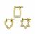 Gold Plated 925 Sterling Silver Screw Pin Clasp with White Topaz, 3 Designs (3pcs) 