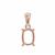 Rose Gold Plated 925 Sterling Silver Cushion Pendant Mount (To fit 9x7mm Gemstone) - 1pcs