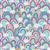 Lewis & Irene Over The Rainbow Sky Blue Scattered Rainbows Fabric 0.5m
