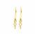 Gold 925 Sterling Silver Drop Earrings with Peg and Peridot 