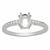 925 Sterling Silver Double Claw Ring Mount With 0.14cts White Zircon Pave (To Fit 7x5mm Oval Gemstone)