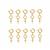 Gold 925 Sterling Silver Peg with Clasp, 10pcs