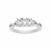 925 Sterling Silver Trilogy Oval Ring Mount (To fit 4x3mm gemstones) Inc. 0.01cts White Zircon Brilliant Cut Round 1.25mm - 1Pcs