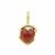 Willow & Tig Collection: Gold Plated 925 Sterling Silver Garnet Heart Charm Approx 8mm (2.99cts Zambian Garnet)