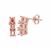 Rose Gold Plated 925 Sterling Silver Trilogy Earring Mounts (To fit Oval 4x3mm gemstone)- 1Pair