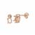 Rose Gold Plated 925 Sterling Silver Oval Earring Mount (To fit 7x5mm gemstone) Inc. 0.03cts White Zircon Brilliant Cut Round 1.25mm - 1 Pair