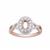 Rose Gold Plated 925 Sterling Silver Oval Ring Mount (To fit 6x4mm gemstones) Inc. 0.55cts White Zircon Brilliant Cut Round 0.90 to 1.5mm - 1Pcs