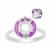 Purple Enamel Doughnut Ring Mount  (To Fit 6mm Cushion) With 1.40cts Pink Amethyst