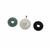925 Sterling Silver Magnet Setting Kit with Type A Olmec, White & Black Jade Donut