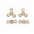 Rose Gold Plated 925 Sterling Silver Connectors with White Topaz, Approx 7mm & 8mm, 4pcs