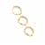 Gold Plated Round Backless Bezel Connectors, Approx ID 34x3.5mm (3pk)