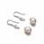 925 Sterling Silver Drop Earrings With Cubic Zirconia & Freshwater Pearls Approx 7-9mm 