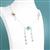 925 Sterling silver Clover Necklace with Amazonite & Mother of Pearl, Approx 10x10mm, 20Inch 